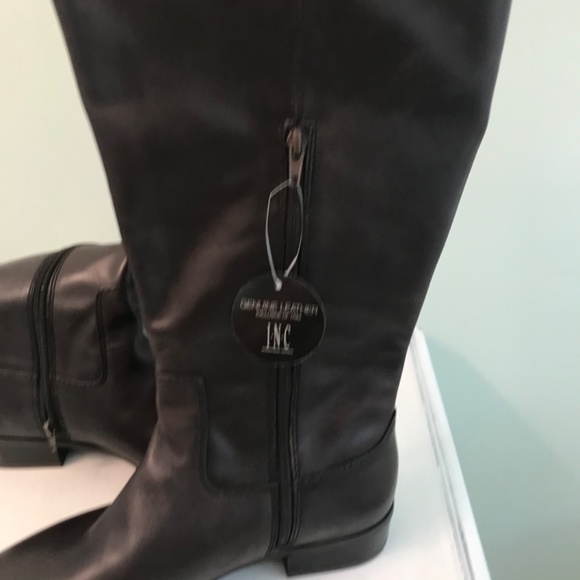 NWT INC leather brown high boots - Picture 2 of 9